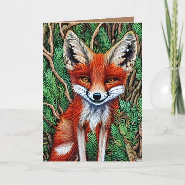 Cute Little wilderness Fox Thank You Card (Front)