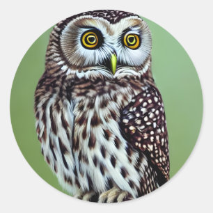 Cute Little Wilderness Woodland Owl Classic Round Sticker