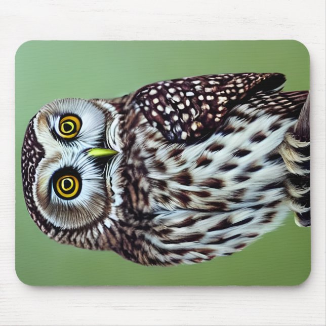 Cute Little Wilderness Woodland Owl Mouse Pad (Front)