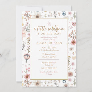 Cute Little Wildflower Baby Shower Invitation