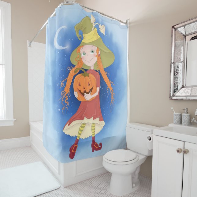 Cute Little Witch Girl and Pumpkin (In Situ)