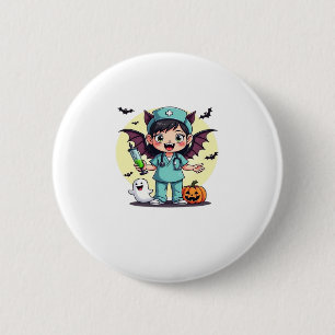 Cute little witch nurse Halloween Premium T-Shirt 2 Inch Round Button