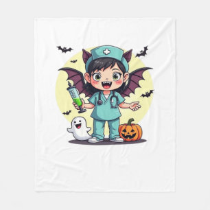 Cute little witch nurse Halloween Premium T-Shirt Fleece Blanket