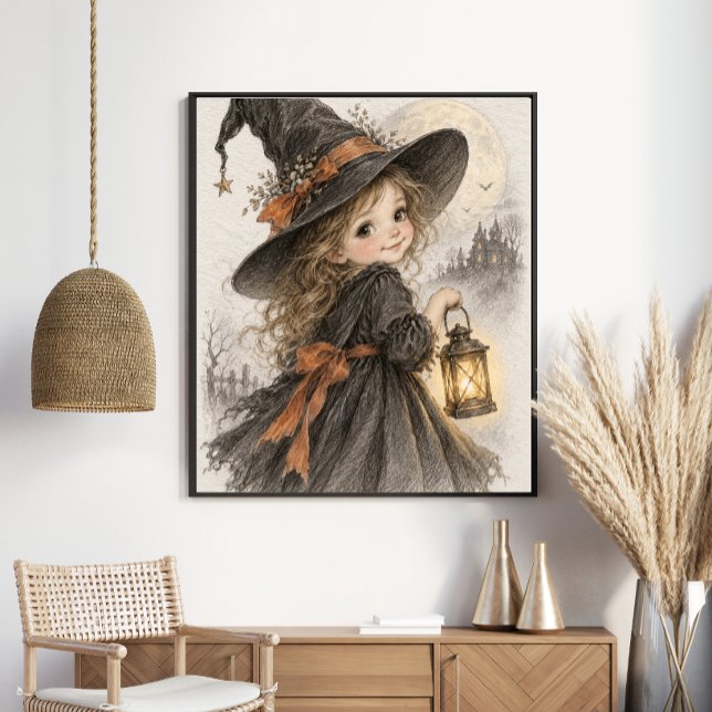 Cute Little Witch with Lantern Poster (Creator Uploaded)