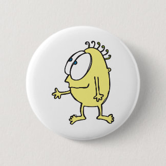 cute little yellow monster 2 inch round button