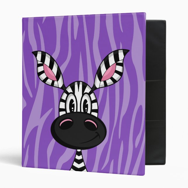Cute Little Zebra Purple Binder (Front/Inside)