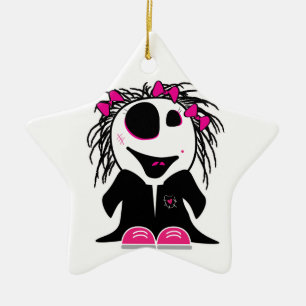 cute little zombie girly ceramic ornament
