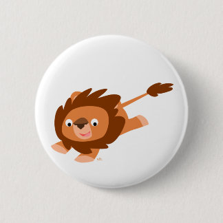 Cute Lively Cartoon Lion 2 Inch Round Button