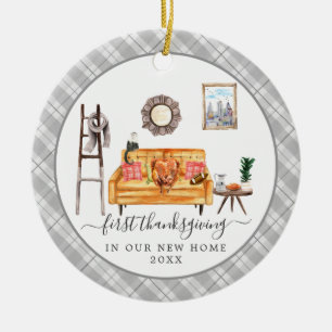Cute Living Room   First Thanksgiving New Home Ceramic Ornament