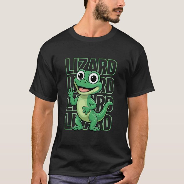 Cute Lizard Funny T-Shirt (Front)
