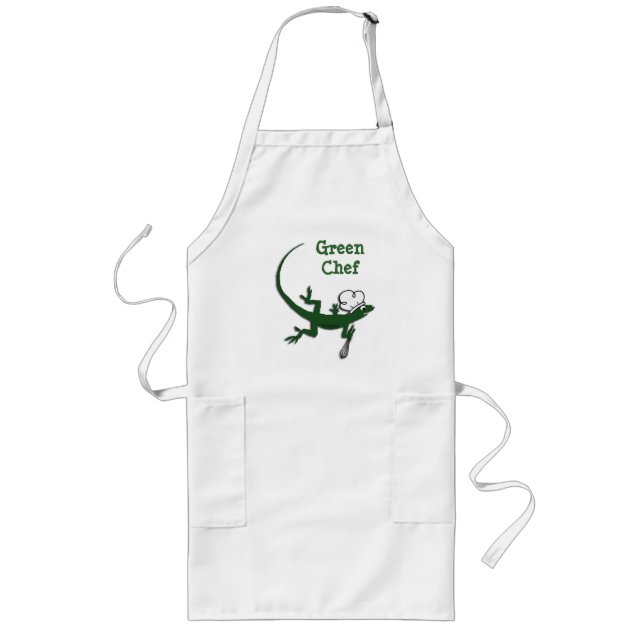 Cute Lizard Green Chef Apron (Front)