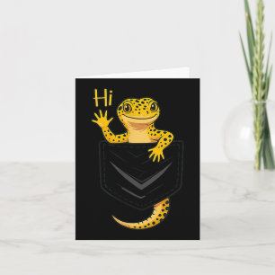 Cute Lizard Reptile Gecko Greeting Hi Pocket Gift  Card