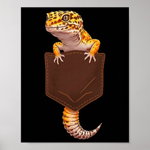 Cute Lizard Reptile Leopard Gecko Cket Funny Men W Poster
