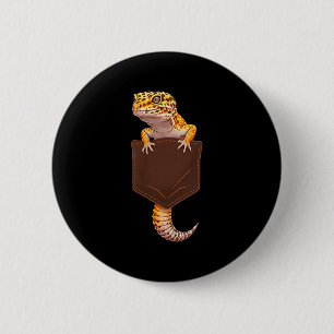 Cute Lizard Reptile Leopard Gecko Pocket Funny Men 2 Inch Round Button