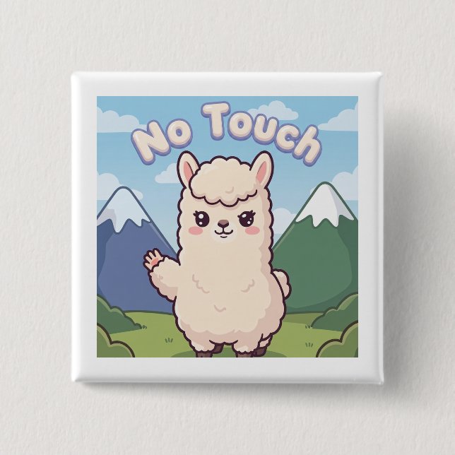 Cute Llama  2 Inch Square Button (Front)