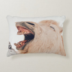 CUTE LLAMA ALPACA LAUGHING ACCENT PILLOW