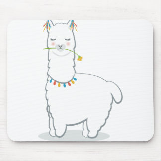 Cute llama alpaca mouse pad