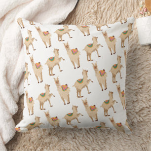 Cute Llama Alpaca Pattern Throw Pillow