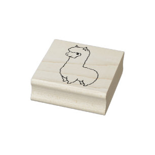 Cute Llama/Alpaca Rubber Stamp