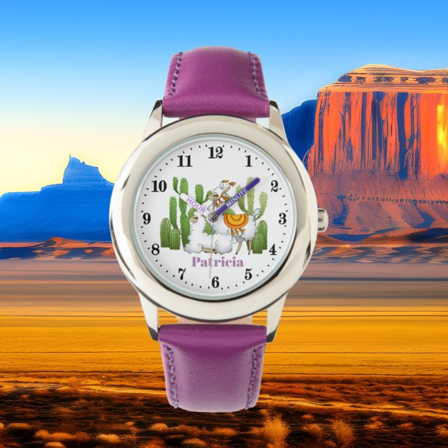Cute llama and cactus add name watch (Creator Uploaded)