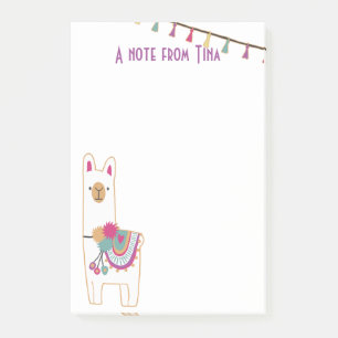 Cute llama and tassels design post-it notes