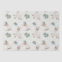 Cute llama animal alpaca flowers Tissue Paper