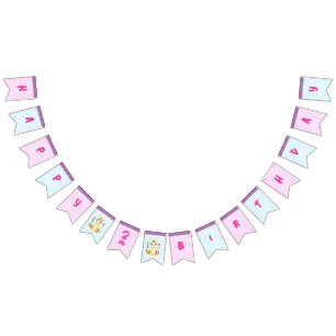 Cute Llama Animal Birthday Party Colourful Mexican Bunting Flags