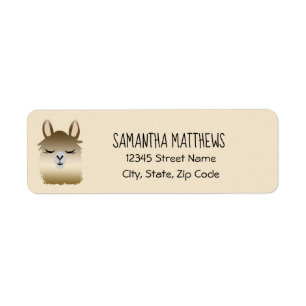 Cute Llama Animal Return Address Label
