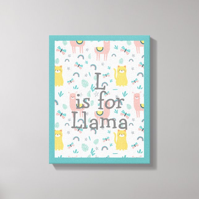 Cute Llama Baby Nursery Decor (Front)