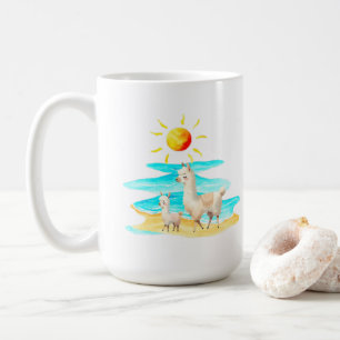 Cute Llama Beach Day Coffee Mug
