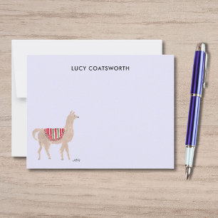 Cute Llama Boho Hand-Painted Personalized Farm Card