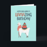 Cute Llama Cartoon Pun Llamazing Funny Birthday Card<br><div class="desc">Funny and cute birthday card for those who love puns and humour. Perfect way to wish your friends and family happy birthday.  Visit our store for more birthday card collection. You'll find something cool,  humourous and sometimes sarcastic birthday cards for your special someone.</div>