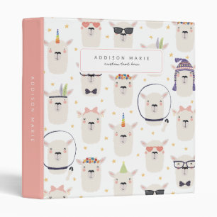 Cute Llama Classeur à thème 3 anneaux pour le reto