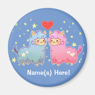 Cute Llama Couple Magnet