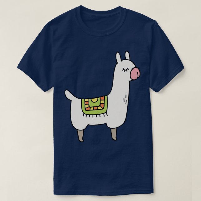 Cute Llama Doodle T-Shirt (Design Front)
