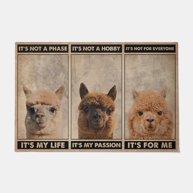 Cute Llama Doormat, Funny Quotes Doormat (Front)