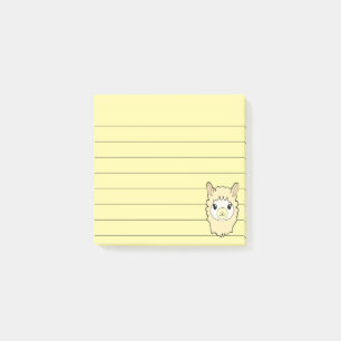Cute Llama Drawing Lined 3x3 Post-it Notes