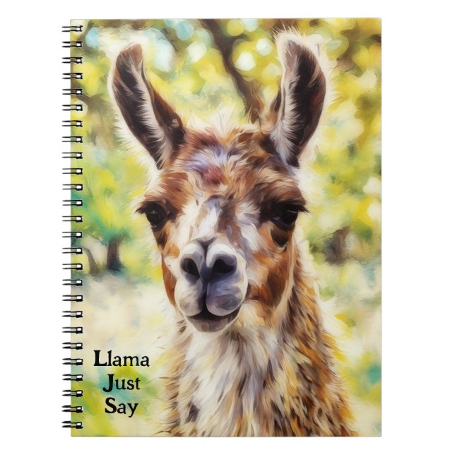Cute Llama Face Animal Art Journal Carnet (Devant)