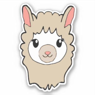 Cute Llama Face Drawing