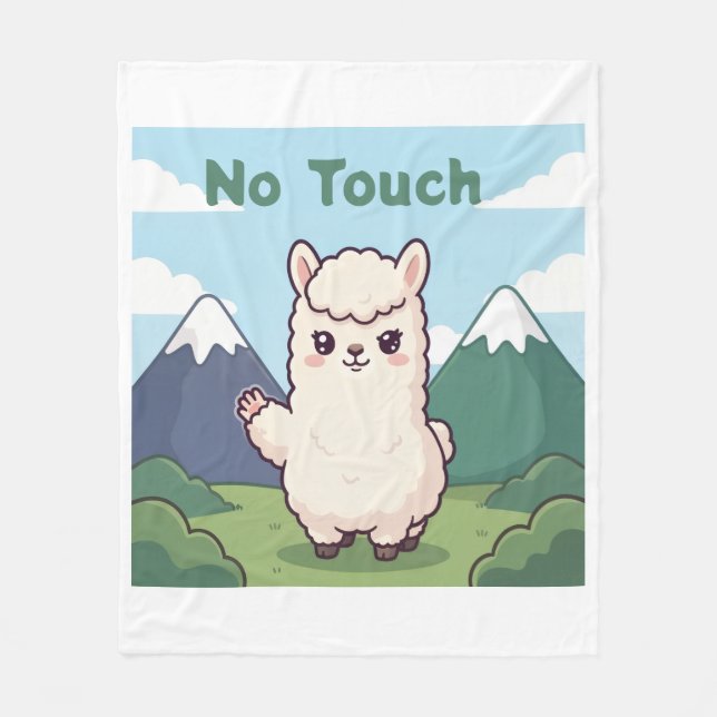 Cute Llama  Fleece Blanket (Front)