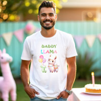 Cute Llama Fun Colourful Girl 1st Birthday Dad Nam