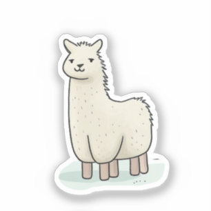 Cute Llama Illustration - Adorable and Calm Llama 