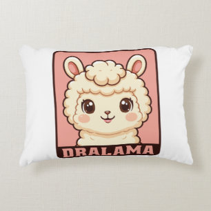 Cute llama illustration design accent pillow