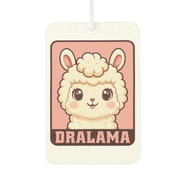Cute llama illustration design air freshener (Front)