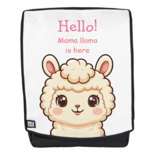 Cute llama illustration design backpack