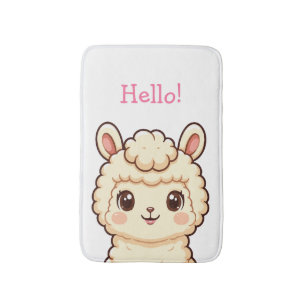 Cute llama illustration design bath mat