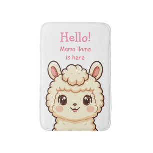Cute llama illustration design bath mat