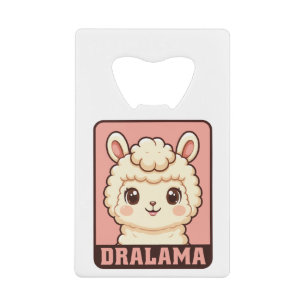 Cute llama illustration design credit card bottle opener