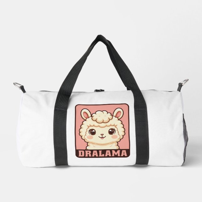 Cute llama illustration design duffle bag (Front)
