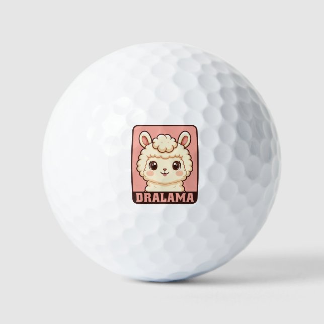 Cute llama illustration design golf balls (Front)